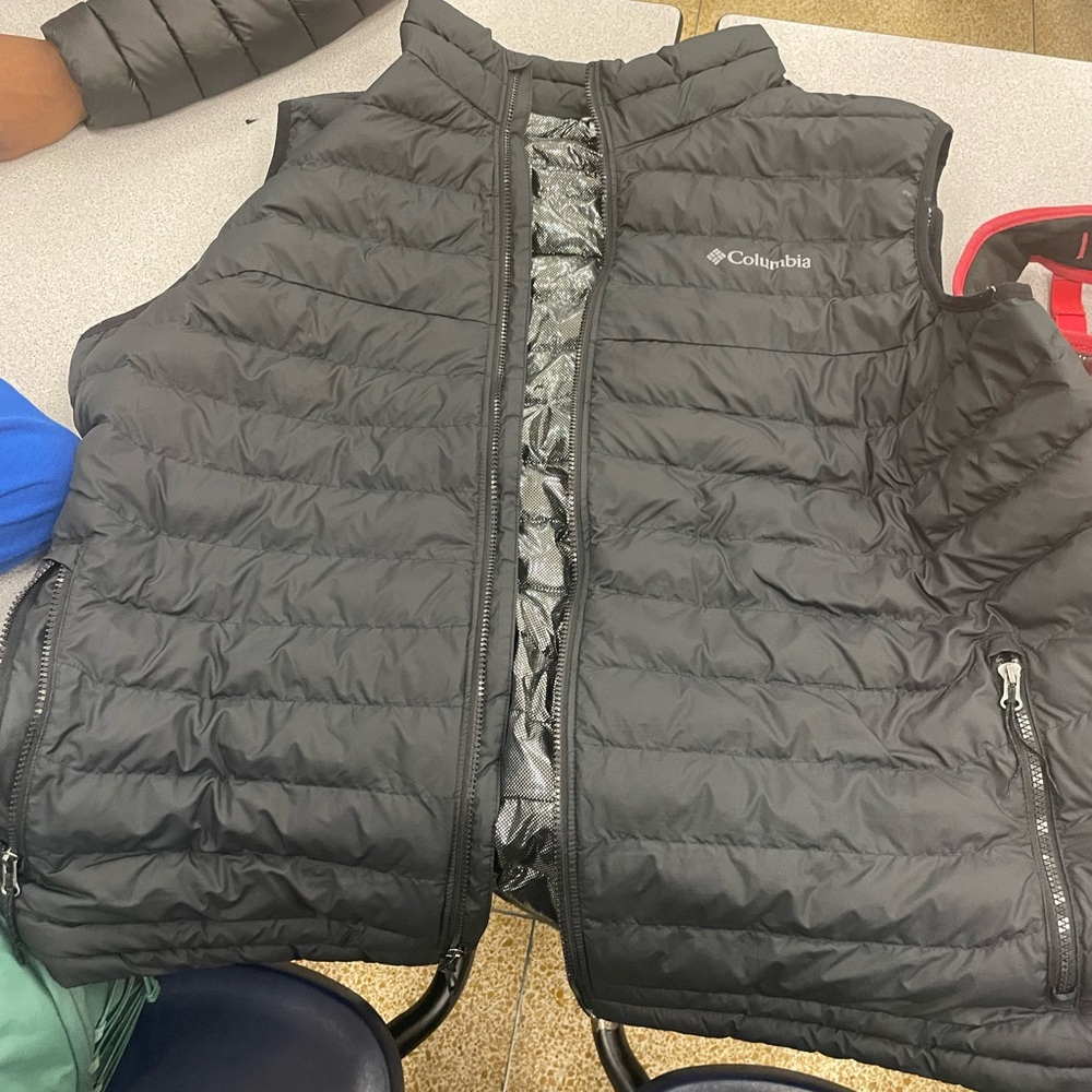 Columbia Black and Silver Puffer Jacket